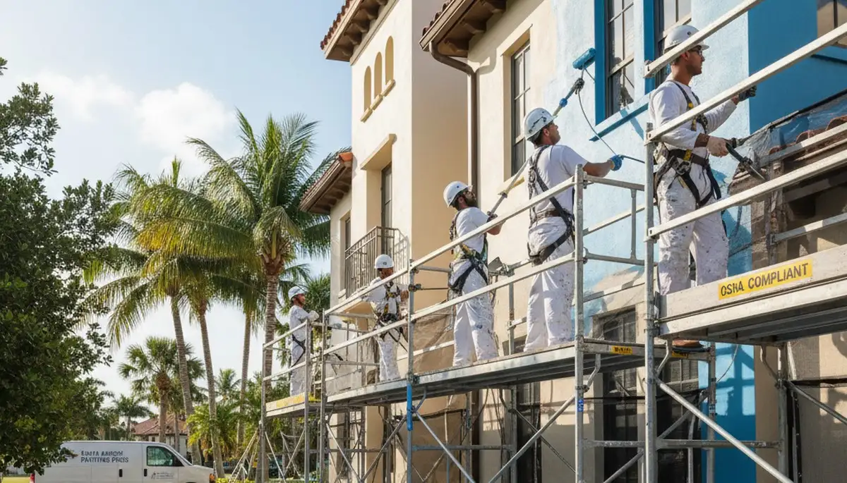 Painting contractors in Fort Lauderdale, FL completing interior house painting project