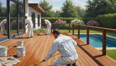 Fort Lauderdale, FL deck staining by professional painting contractors for durable wood protection