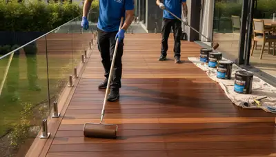 Fort Lauderdale deck staining contractor protecting wood decks from sun, salt air, and humidity