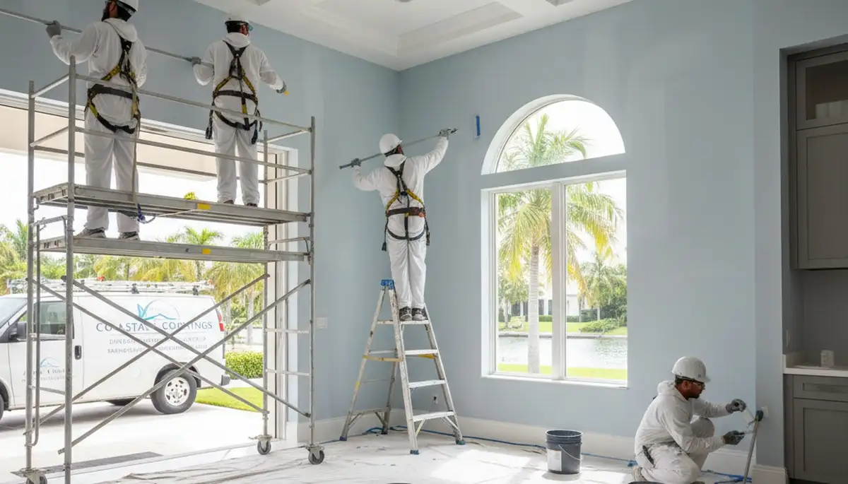 Fort Lauderdale, FL painting contractors applying interior and exterior paint for a professional finish