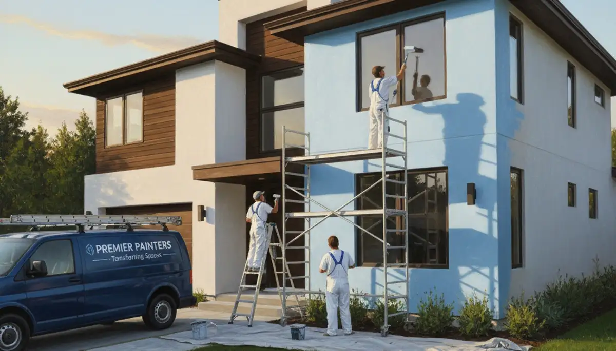 Fort Lauderdale, FL painters applying exterior house paint for UV, salt air, and humidity protection