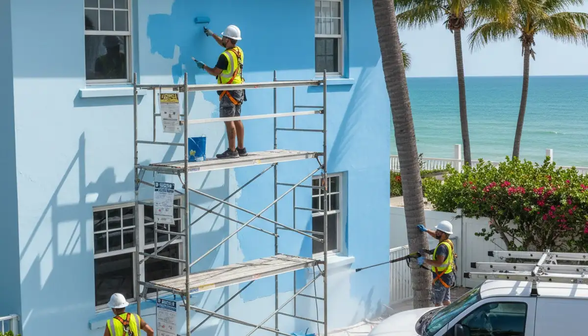 Fort Lauderdale, FL painting contractors on a residential exterior project for a local home