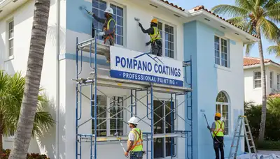 Fort Lauderdale, FL painting contractors applying fresh interior and exterior paint for a home
