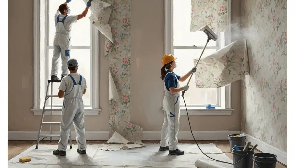 Wallpaper removal service in Fort Lauderdale, FL, leaving walls smooth and ready for paint